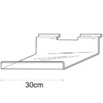 156500 Clear Acrylic Slatwall Shelf with Mini Lip Dims