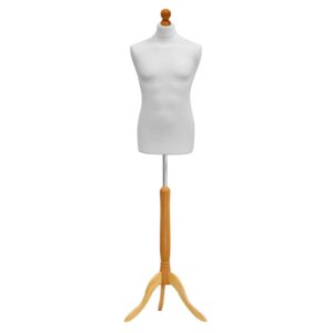 Male Tailors Dummy White Tripod