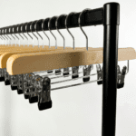 Wooden clip trouser hangers
