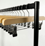 Wooden clip trouser hangers
