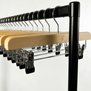 Wooden clip trouser hangers