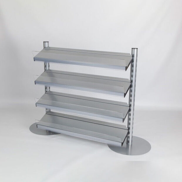 Single sided impulse display Queue Merchandising shelving e1691417630652