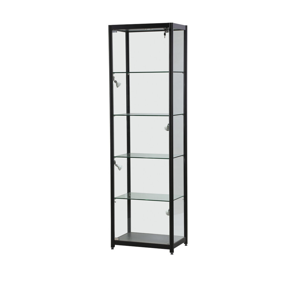 Tall Narrow Glass Display Showcase For Sale Fast UK Delivery