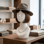 White Gloss Mannequin Heads in situ