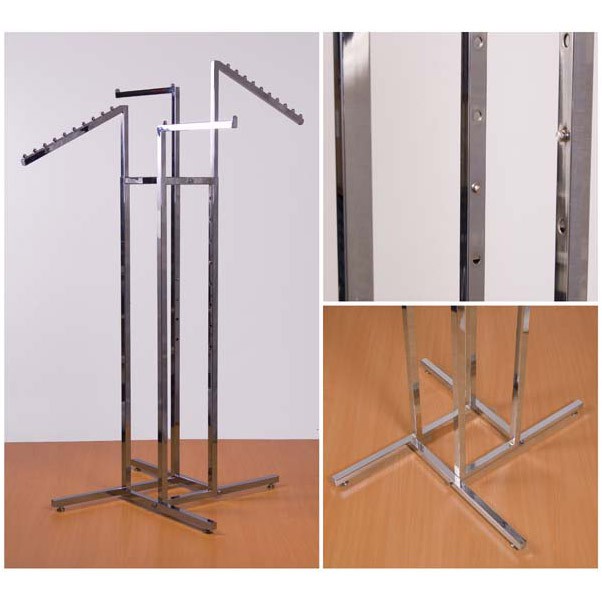 Chrome Feature Rail with Two Sloping Arms and Two Straight Arms