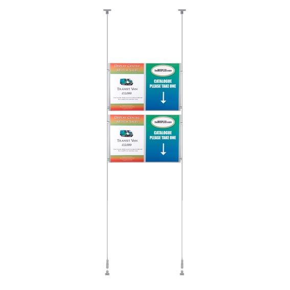 Floor to Ceiling A4 Single or Twin Pocket Cable Display