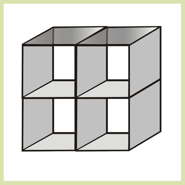 Chrome Grid Cube Display - 4 Compartments