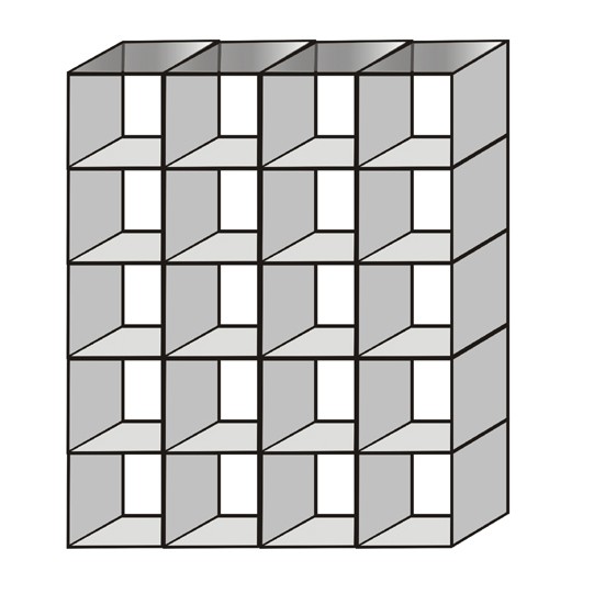 Chrome Grid Cube Display - 20 Compartments