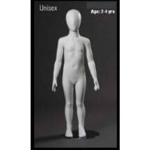 Age 2-4 Matt White Unisex Featureless Child Mannequins