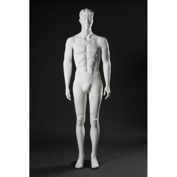 Matt White Male Mannequin With Features & Hair "Tom"