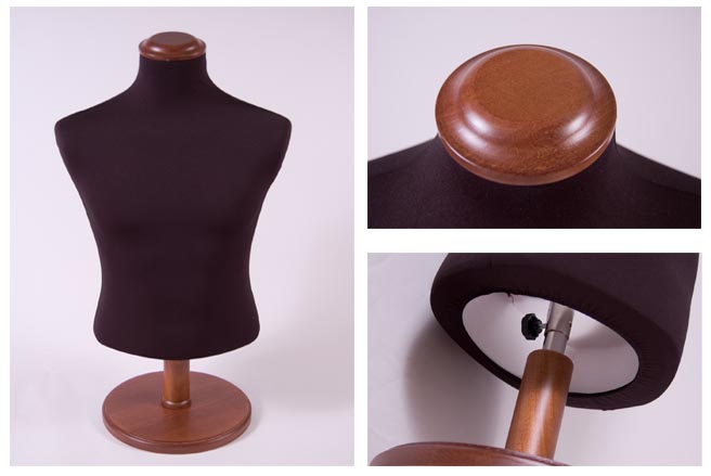 Short Male Black Body With Wooden Walnut Stand & Cap