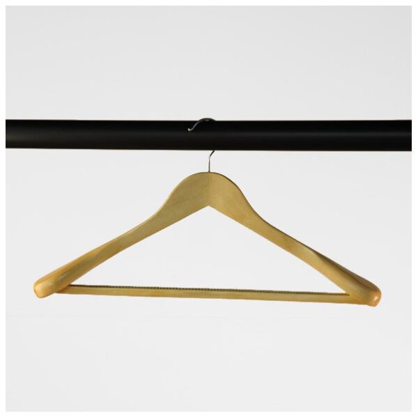 Broad Wooden Coat Hangers With Non-Slip Centre Bar (450 mm)