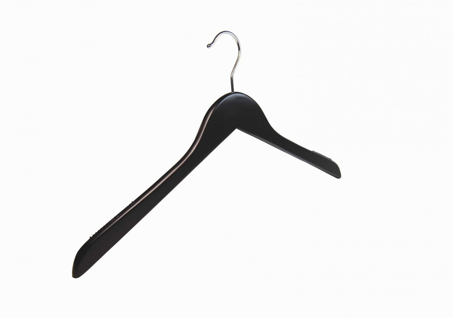 Matt Black Wooden Hangers With Grips (440 mm) For Sale Fast UK Delivery