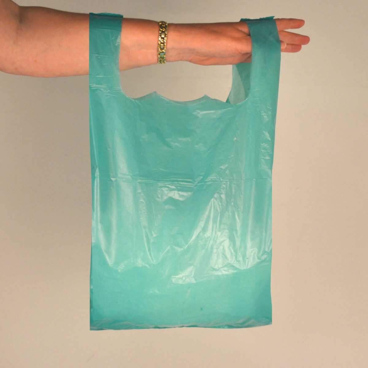 Recycled Plastic Green Vest Carrier Bags (1000Pc)