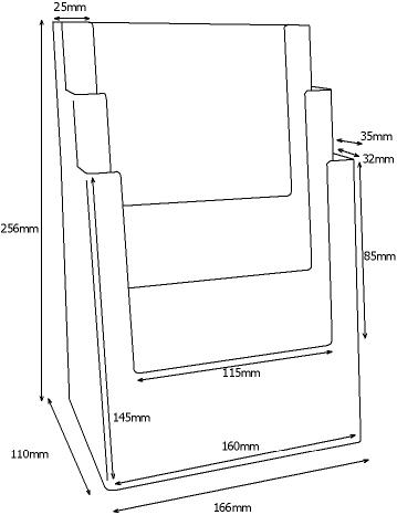Counter Standing Leaflet Holder A5 Portrait (Three Tiers)