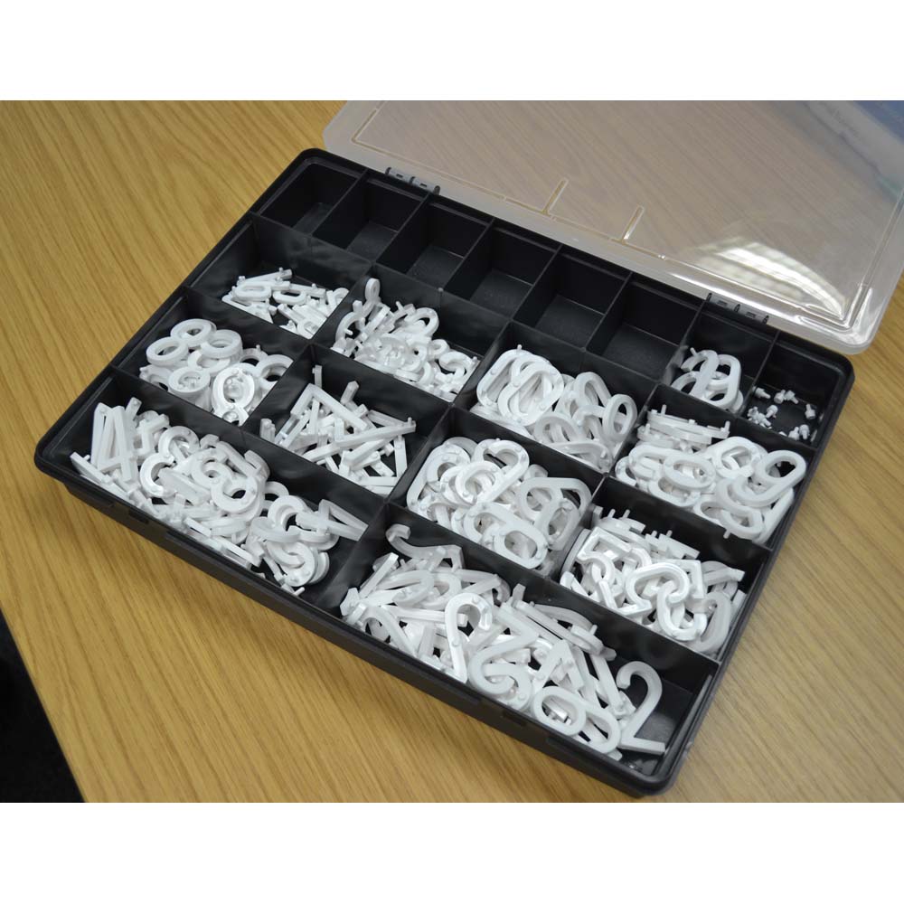 White numbers for letterboard 51mm (366 Pieces)
