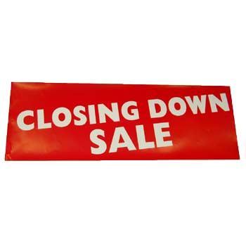 Large Closing Down Sale Paper Poster