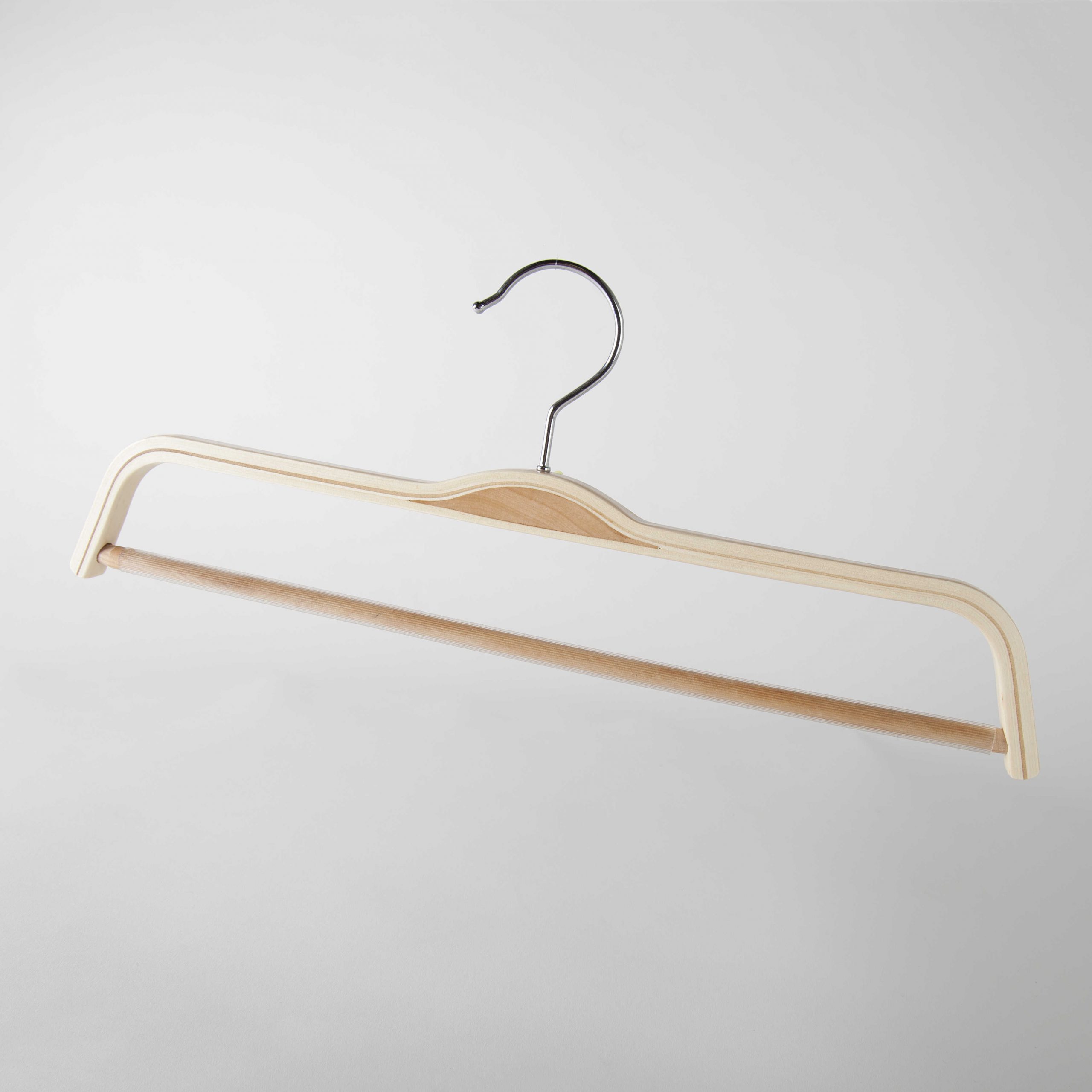 Caraselle Wooden Trouser Hanger Deluze Finish with Chrome Clips 37cm Wide from 