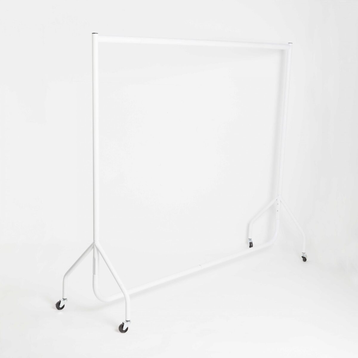 White Clothes Rail With Wheels (3-6 ft Long)