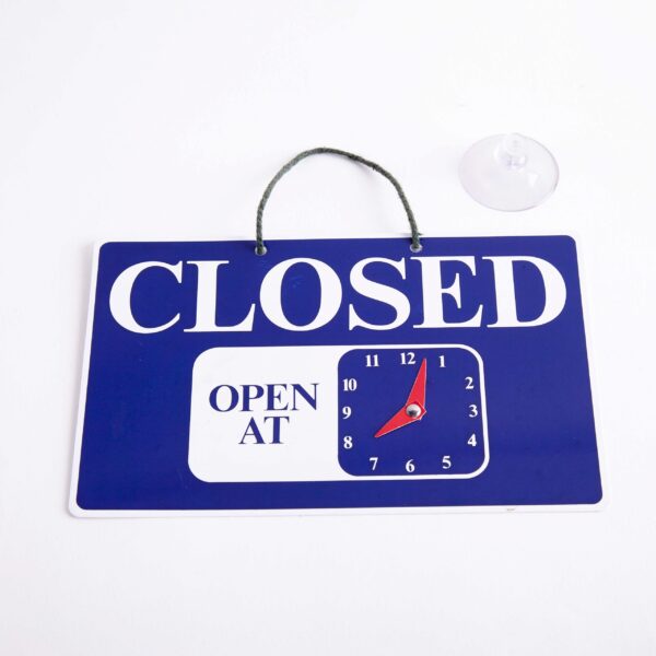 Open-Closed Sign With Clock