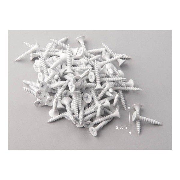 Plastic Slatwall White Fixing Screws (100 Pack)