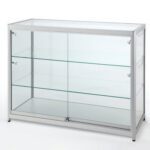 Glass Display Cabinet with Lights Silver