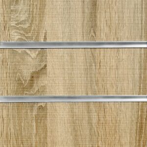 Rustic Oak Slatwall Panel - MDF Melamine - 1200mm x 1200mm - Aluminium Inserts