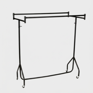 126095 Children’s Black Double Clothes Rail on Wheels