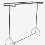 Chrome Double Clothes Rail on Wheels
