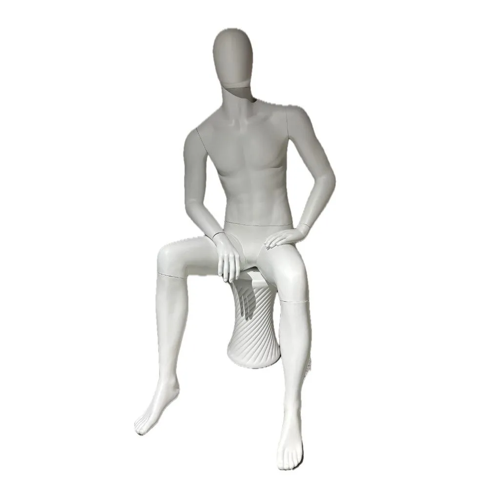White Male Sitting Mannequin