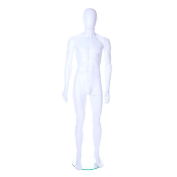 White Egghead Male Mannequin with ears 205410 A