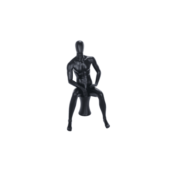 Black Sitting Male Mannequin 205460