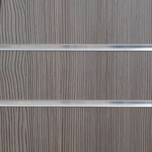 Pinot Grey Slatwall Panel - MDF Melamine - 1200mm x 1200mm - Aluminium Inserts