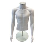 Headless male mannequin torso with stand