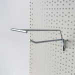 180112 Single Prong Pegboard Hook With Ticket Arm 200mm