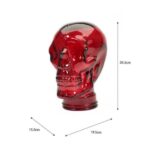 215269 Red glass display skull head