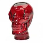 215269 red glass display skull head 2