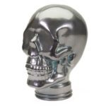 215270 silver glass display skull head