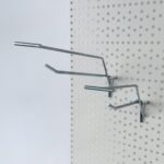 Single Prong Pegboard Hook With Ticket Arm diff heights