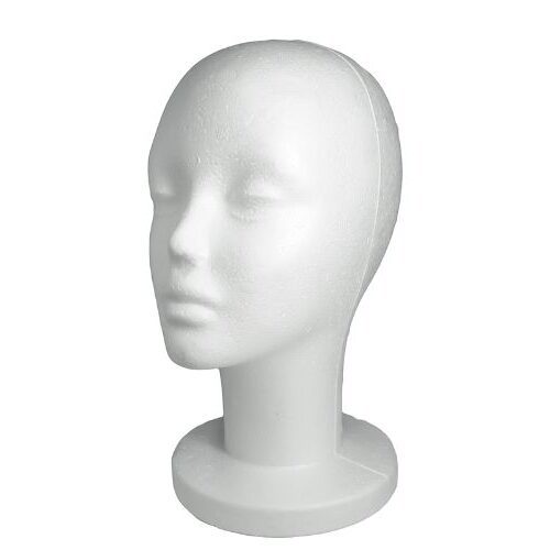 Polystyrene Female Mannequin Head With Base