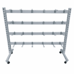 Silver Queue System with Wheels hooks