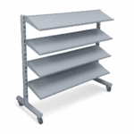 Silver Queue System with Wheels Shelves (2)