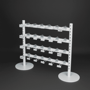 White Queue System with Round Base Hooks Dark