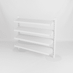 White Queue System with Round Base Shelves