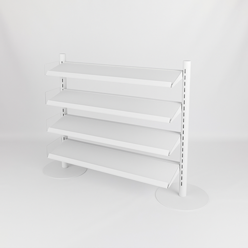 White Queue System with Round Base Shelves