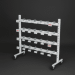 White Queue System with Wheels Hooks