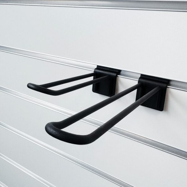 Double Prong Slatwall Hook Black