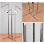 125110 Free Standing Clothes Rail Four Sloping Ball Arms