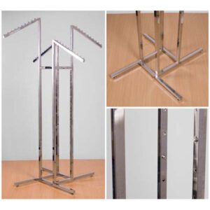 125110 Free Standing Clothes Rail Four Sloping Ball Arms