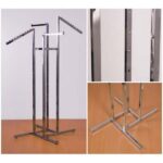 125115 Free Standing Clothes Rail Straight and Sloping Ball Arms
